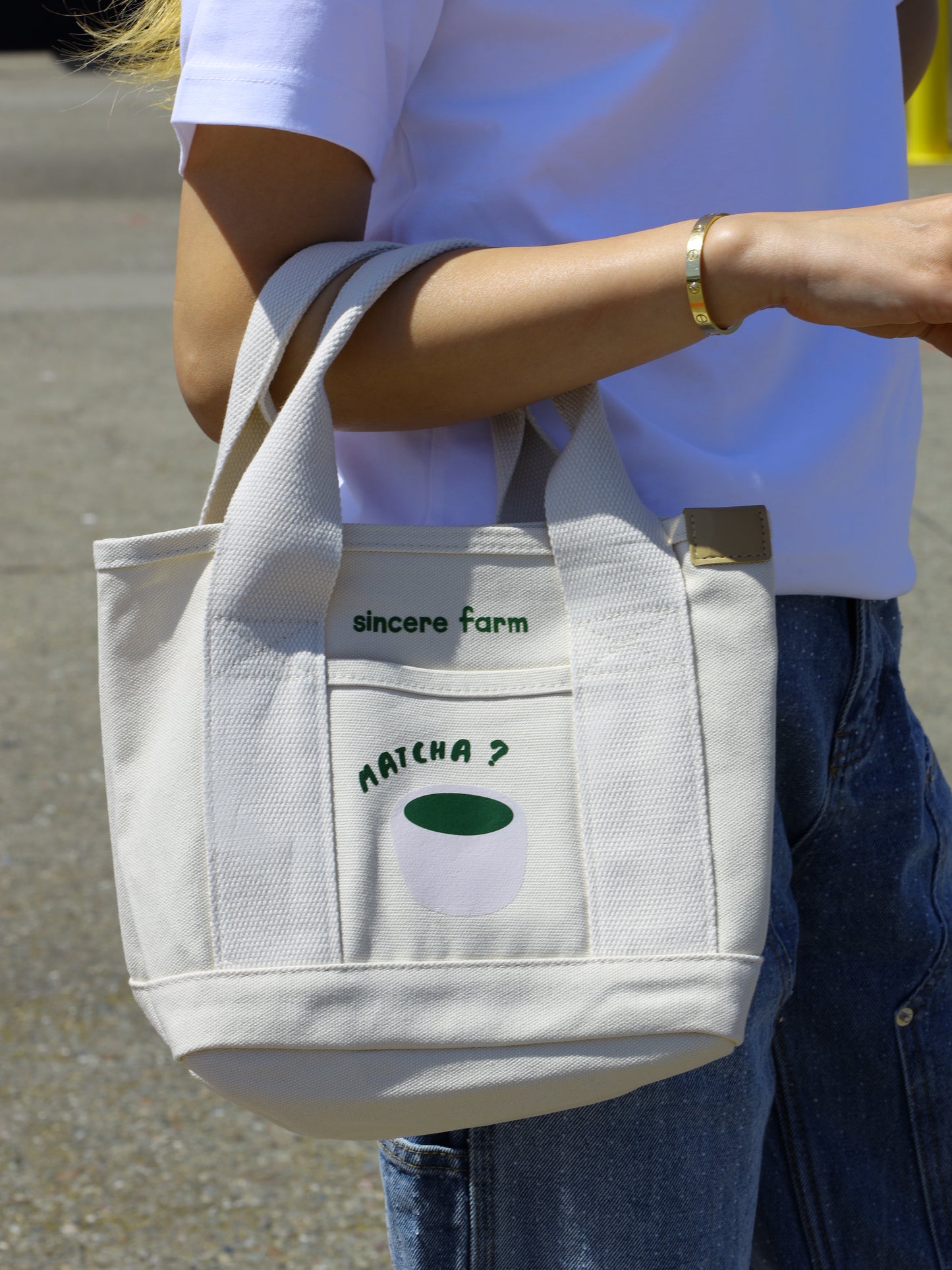 "Little Errand Buddy" Tote - Matcha Edition