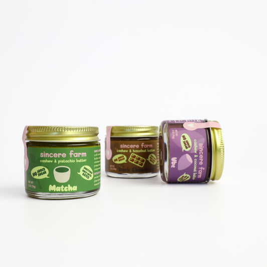 3-Pack Discovery Kit – Matcha, Ube & Dark Chocolate Nut Butter (Mini Jars)