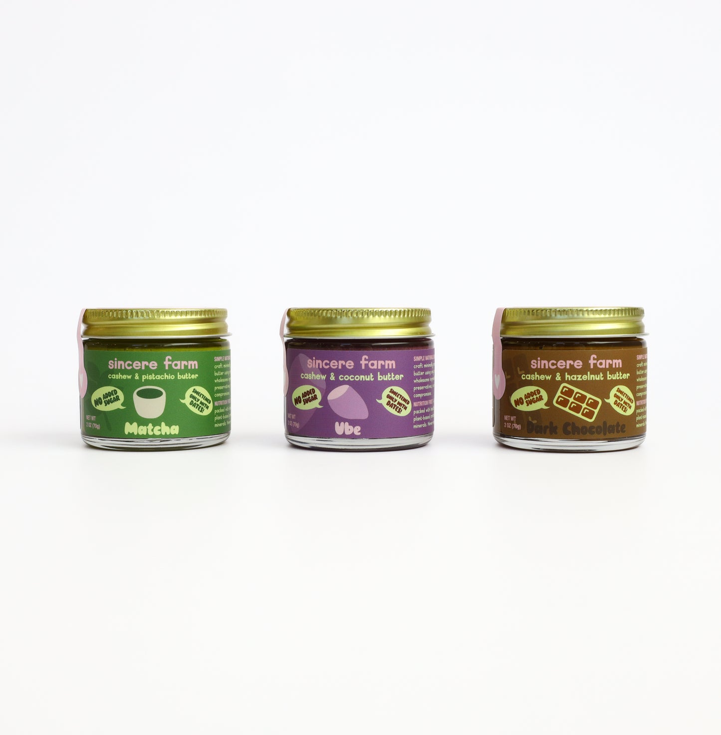 3-Pack Discovery Kit – Matcha, Ube & Dark Chocolate Nut Butter (Mini Jars)